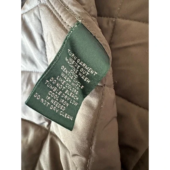Lauren Ralph Lauren Quilted Barn Field Jacket Coat Zip Snap Green Plus Size 3X - Picture 10 of 15
